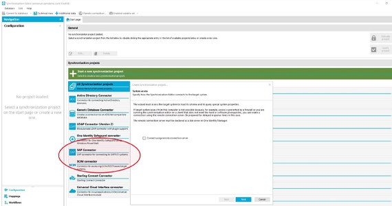Figure 3: Within One Identity Manager, the SAP ABAP connector is selected.